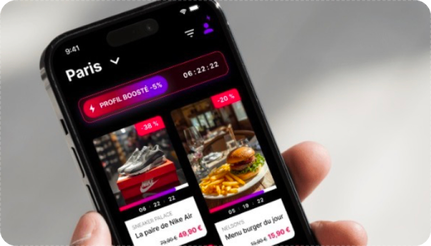 App consommateur — Vue décotes